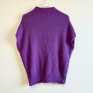 She + Sky Chunky Knit Sleeveless Mock Neck Sweater